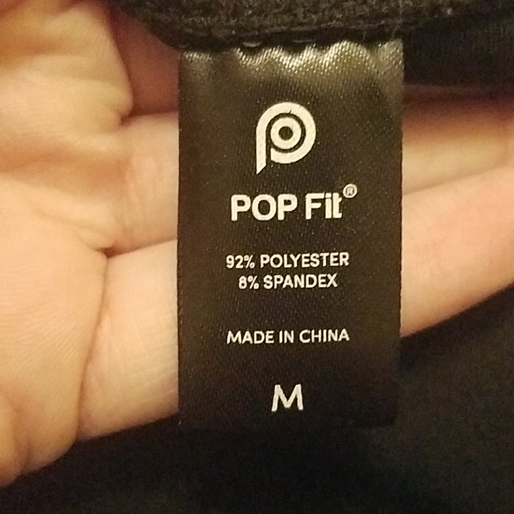 POP Fit NWT Crop Black withLeopard Print Leggings - Picture 5 of 6